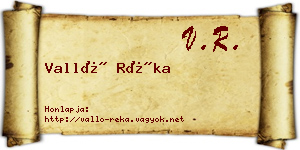 Valló Réka névjegykártya